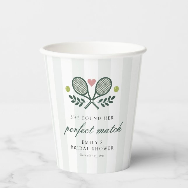 Gobelets En Papier Tennis Mariage Parfait (Recto)