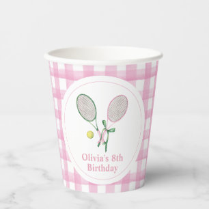 Gobelets En Papier Tennis preppy plaid anniversaire