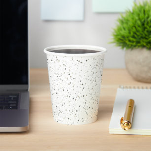 Gobelets En Papier Terrazzo gris marron tendance moderne