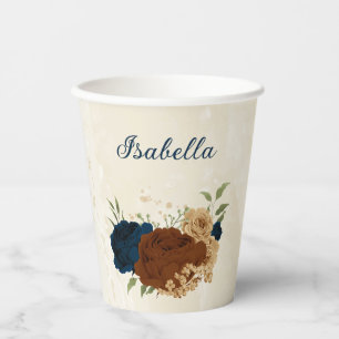 Gobelets En Papier terre cuite marine floral