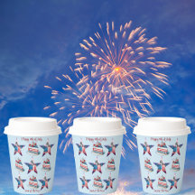 Gobelets en papier "Terre de la liberté" du 4 juil