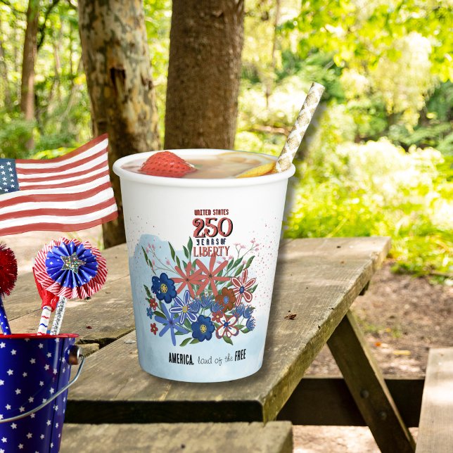 Gobelets En Papier Terre des Libres - US 250th Celebration Cup (Land of the Free - US 250th Celebration Cup)