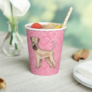 Gobelets En Papier Tervueren à poil doux motif cœur rose