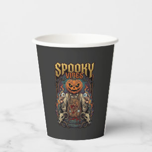 Gobelets En Papier Tête de citrouille d'Halloween de Vires effrayants