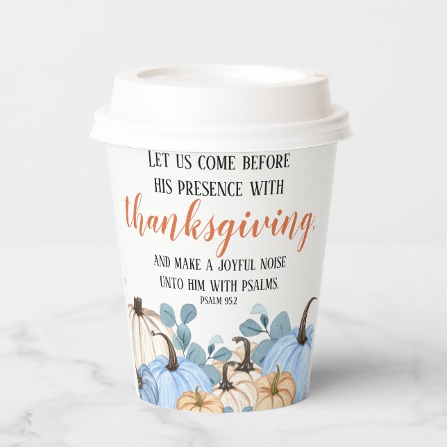 Gobelets En Papier Thanksgiving Dinner Party Bible Verse (Recto)