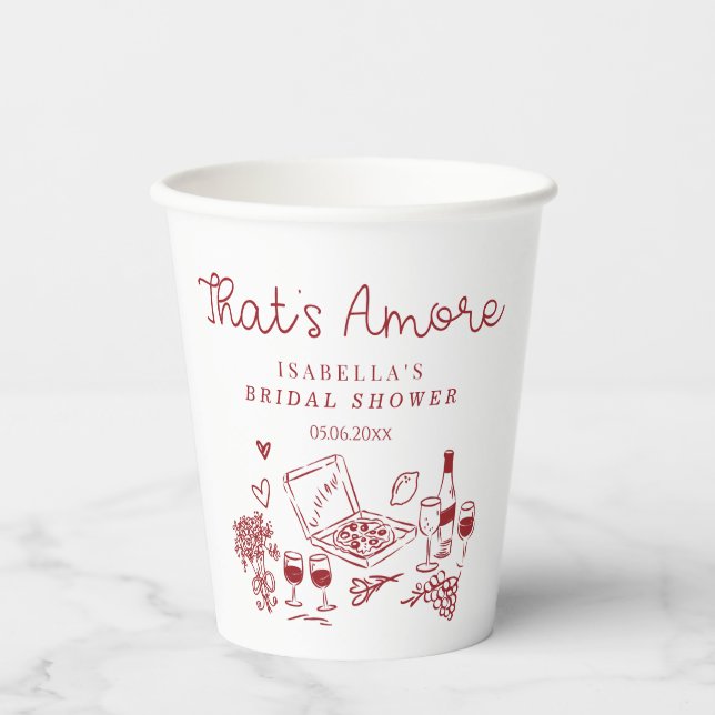 Gobelets En Papier That's Amore Handwritten Bridal Shower (Recto)