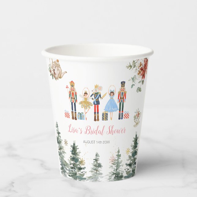 Gobelets En Papier Thé de mariage de Noël Casse-Noisette (Recto)