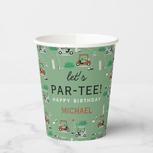 Gobelets En Papier Thème de golf Par-Tee Fête d'anniversaire