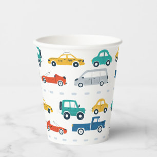 Gobelets En Papier Thème de transport Anniversaire