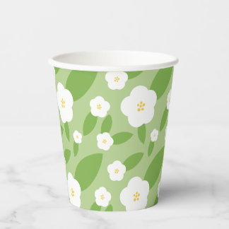 Gobelets En Papier Thème du Baby shower de En vichy et de fleurs prin