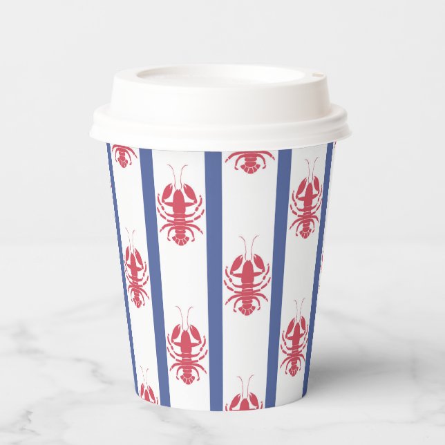 Gobelets En Papier Thème du homard d'été tasse de papier (Recto)
