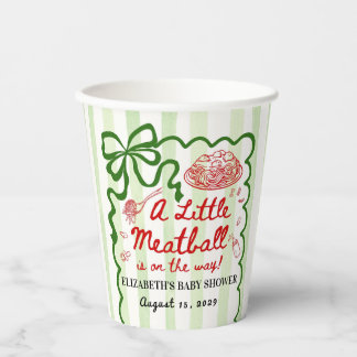 Gobelets En Papier Thème italien Baby Shower Ruban Vert