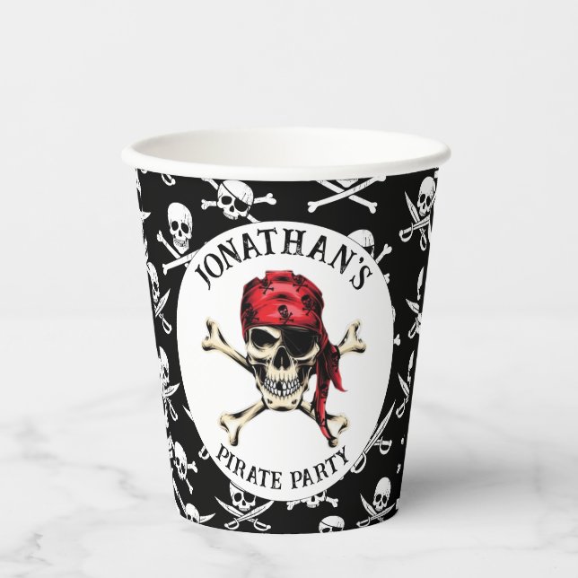 Gobelets En Papier Thème pirate Fête Adulte Sel Skin (Recto)