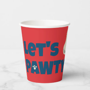 Gobelets En Papier Thème rouge Fête d'anniversaire chiot