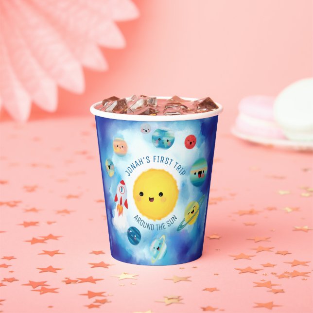 Gobelets En Papier Thème spatial Révolution spatiale 1er anniversaire (Insitu)