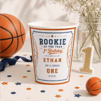 Gobelets En Papier Ticket de Rookie de l'Année Basketball 1er Anniver