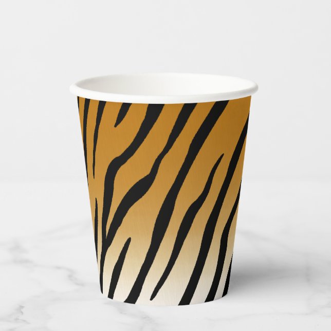 Gobelets En Papier Tiger Stripes Poster de animal exotique (Recto)