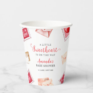 Gobelets En Papier Timbre Lettre Chérubin Baby Shower 