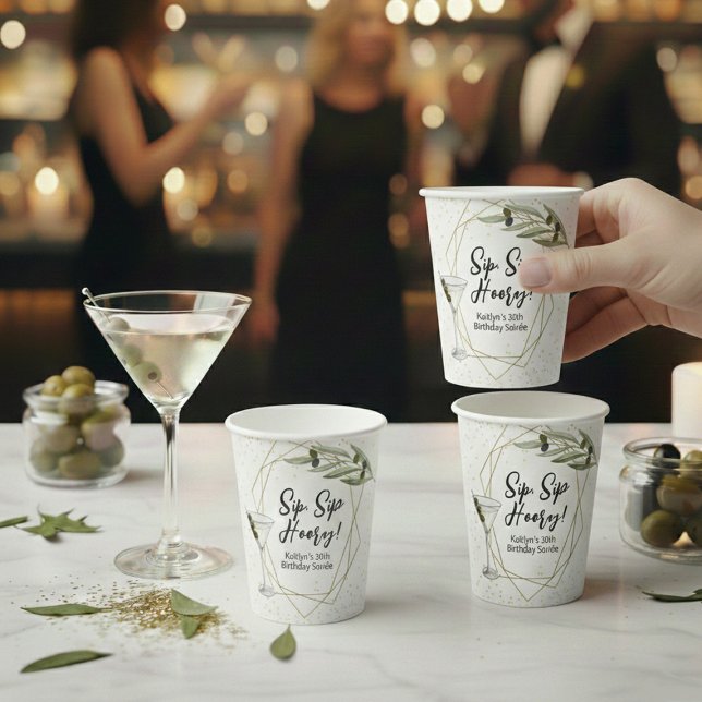 Gobelets En Papier Tini Bit Of Fun Martini Soirée (Créateur téléchargé)