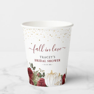 Gobelets En Papier Tombez Amoureux Floral Automnal Mariage
