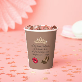 Gobelets En Papier Too Glam To Care – Chic Quote 