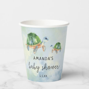 Gobelets En Papier Tortue marine - baby shower