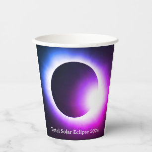 Gobelets En Papier Total éclipse solaire 2024 lune de soleil