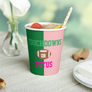 Gobelets En Papier Touchdowns ou Tutus Genre Reveal