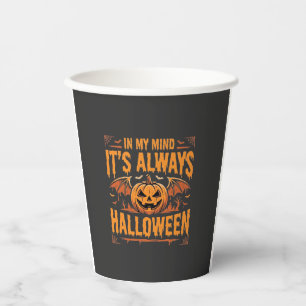 Gobelets En Papier Toujours citrouille de chauve-souris de Halloween