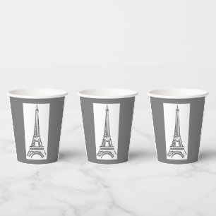 Gobelets En Papier Tour Eiffel Paris Français 