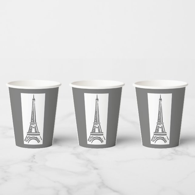 Gobelets En Papier Tour Eiffel Paris Français (Multi)