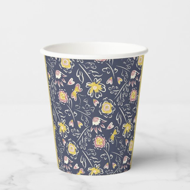 Gobelets En Papier Tourbillon floral (Recto)