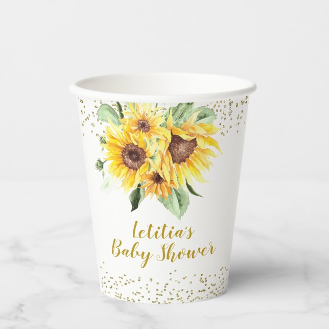 Gobelets En Papier Tournesol est en route Baby shower Paper Cup (Recto)