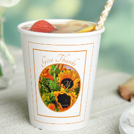 Gobelets En Papier Tournesol Rustique Automne Donner Merci Monogramme