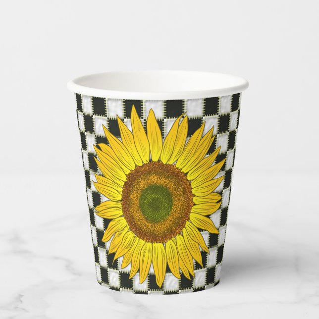 Gobelets En Papier Tournesol sur tableau de bord (Recto)