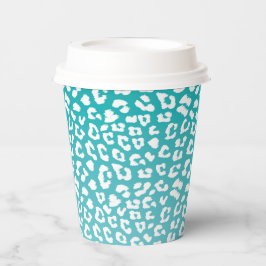 Gobelets En Papier Tourquoise Leopard Patters