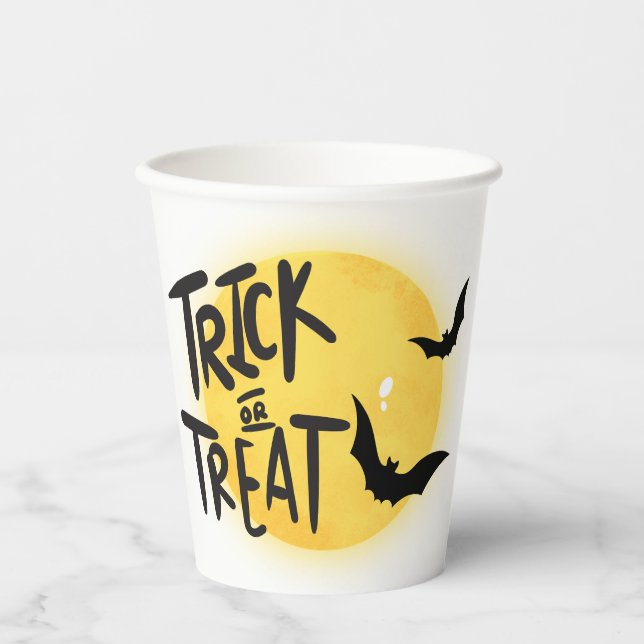Gobelets En Papier Tracer ou traiter l'halloween (Recto)