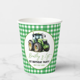 Gobelets En Papier Tracteur 1er anniversaire Fun Farm