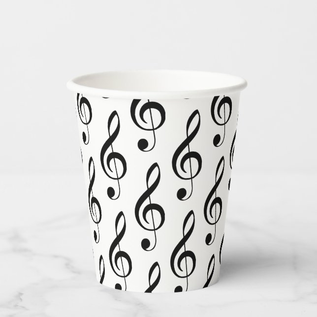 Gobelets En Papier Treble Clef Musical Paper Cup (Recto)