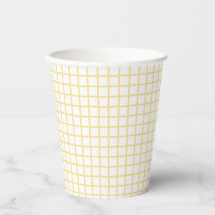 Gobelets En Papier Trellis Canari Jaune - Blanc