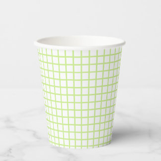 Gobelets En Papier Trellis Spring Vert- Blanc