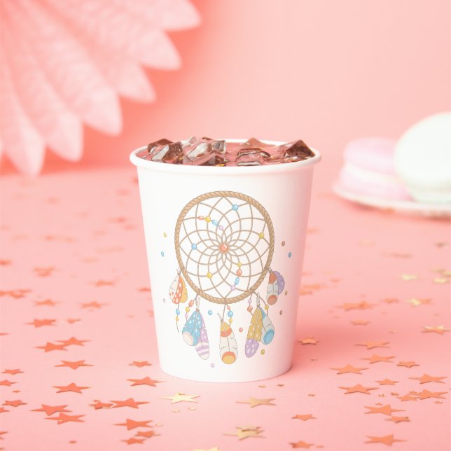 Gobelets En Papier Tribal Dreamcatcher Boho Baby (Insitu)