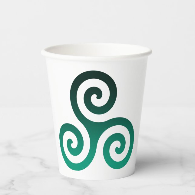 Gobelets En Papier Triskele vert (Recto)