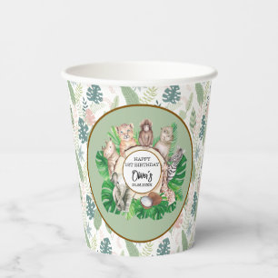 Gobelets En Papier Tropical Jungle Safari Animaux Baby showers Garçon