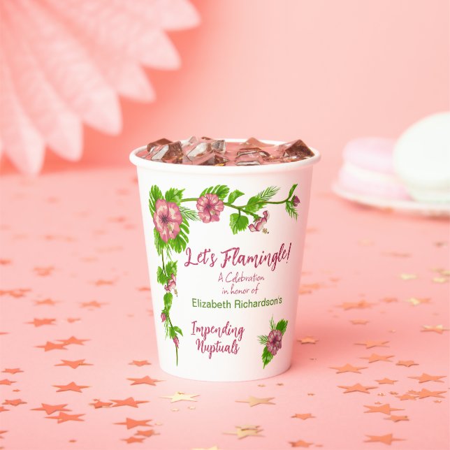 Gobelets En Papier Tropical Paradise Floral Design tasse papier (Insitu)