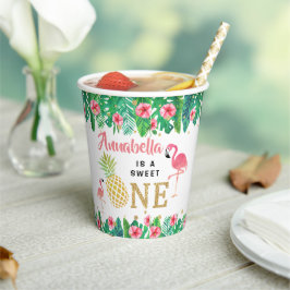 Gobelets En Papier Tropical Summer Beach Luau Girls 1er anniversaire