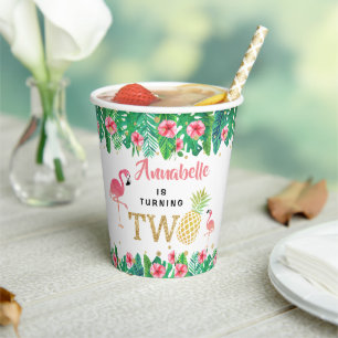 Gobelets En Papier Tropical Summer Beach Luau Girls 2e anniversaire