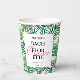 Gobelets En Papier Tropical Summer Leaf Bachelorette Crew Party