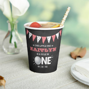 Gobelets En Papier Trou en une fille Golf 1er anniversaire Par tee
