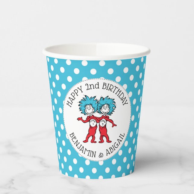Gobelets En Papier Truc 1 Truc 2 | Anniversaire des jumeaux (Gauche)